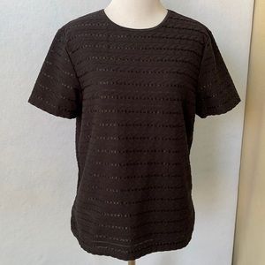 Rebecca Malone Black Textured Short Sleeve Shirt